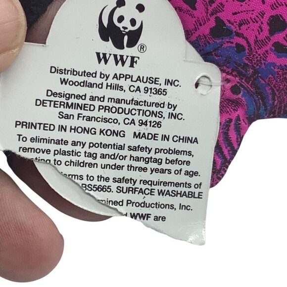 Vtg 1992 WWF Wildlife Pink Seal Plush Toy Applause 7” NEW Stuffed Animal - Picture 3 of 9